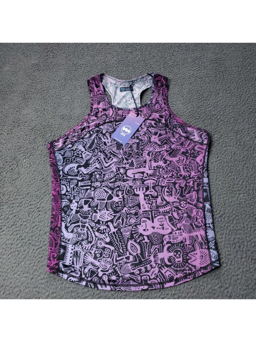Janji Helio Tech Tank Top Batik Purple Polyester Womens M Medium